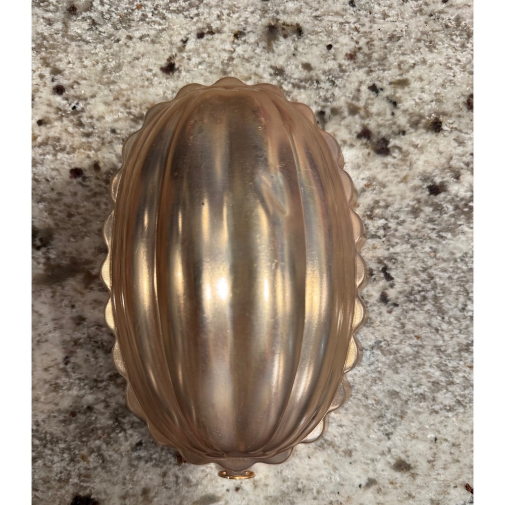 Vintage Copper Toned Aluminum Melon Mold Scalloped Fluted Wall Decor 2.5 Cups